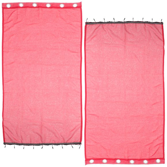 UPOUART 2Pcs Red Window Drapes For Kitchen Curtain Transparency Design Versatile Home Decor Bedroom