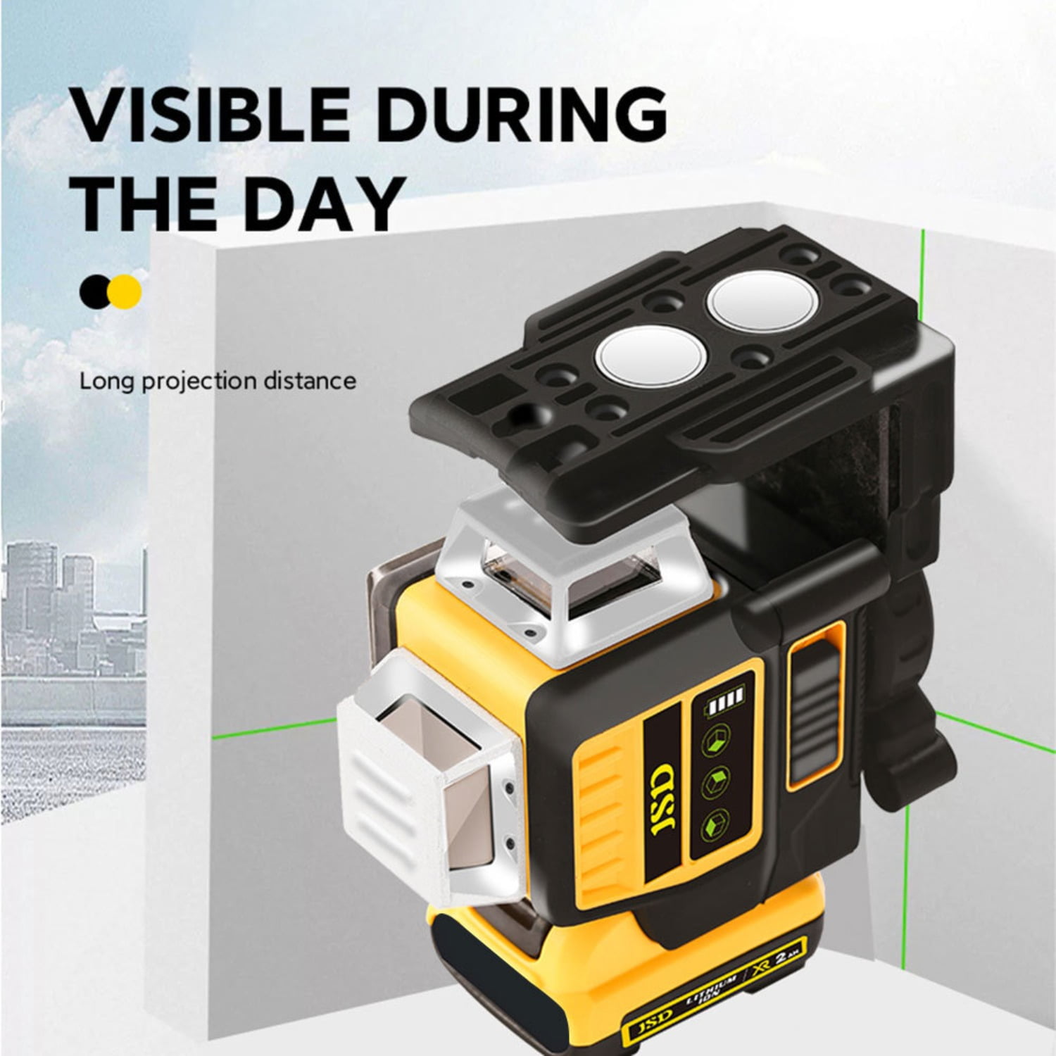 High-Precision Laser Level with Infrared - 12-Line Green Beam, Strong Light & Thin Line, Auto-Leveling for Indoor/Outdoor Wall & Floor Installation