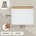 thumbnail image 4 of Juvale Lightweight Cardboard Art Prints Self-Adhesive Rigid Mailers, 9"x12", White, 25 Pack, 4 of 10