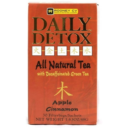 Wellements Rooney CV Daily Detox All Natural Decaffeinated Tea Apple Cinnamon 30 Sachet