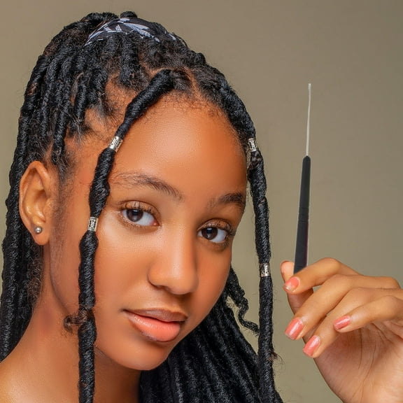 CTIRCHIU 1Set Multifunctional Hair Crochet Hook Tool for Braided Hair with Assorted Colors Comfortable Grip