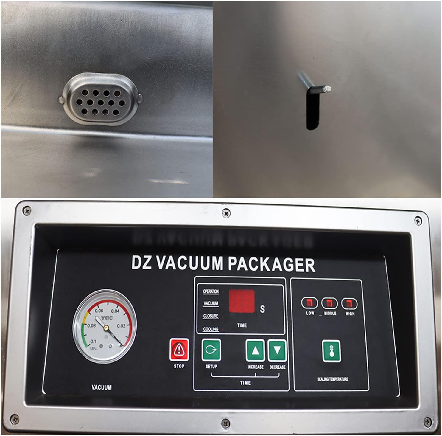 EQCOTWEA Vacuum Sealer Vacuum Packaging Machine for Fruits Vegetables Medicine Stainless Steel Sealing Length 20"