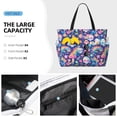 thumbnail image 3 of Qekee mushroom Skull rainbow color Beach Bag for Women Oversized beach tote Camping Bag with Zipper Pockets Swimming Bag Gym Bag, Waterproof for Vacation Travel, 3 of 7