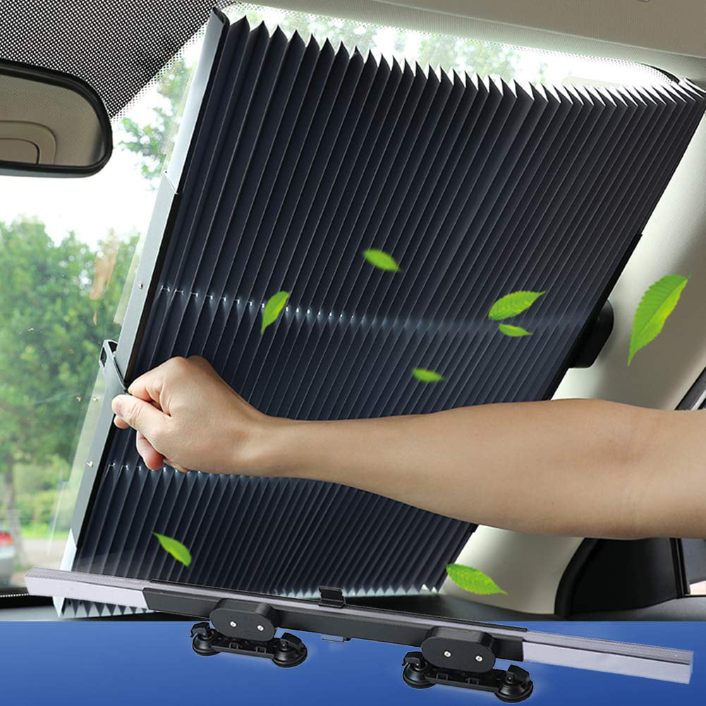 Easy to Install and Use Black, 65CM Le Remio Car Windshield Sun Shade Retractable Sun Shade Universal Car Sun Shades Keep Your Vehicle Cool