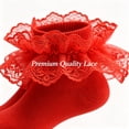 thumbnail image 3 of TELOLY 3Pairs Kids Socks,1-3 Years Old Ruffle Socks,Girly Elegance Socks Lace Socks,Style2,12-15Cm, 3 of 6