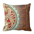 thumbnail image 1 of ARTJIA 103 Western Style Leather and Fancy Trim Print Pillowcase 16x16 inch, 1 of 1