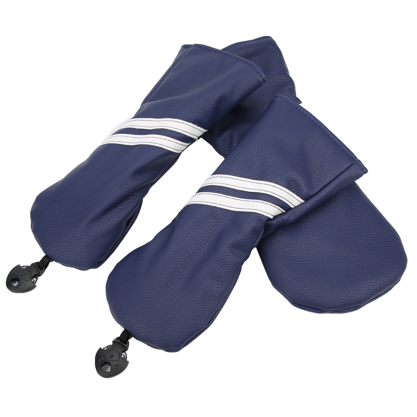 Yajisi Premium Golf Wood Headcover Set Blue Stripes Hybrid Protection Covers for Driver 1 3 5 Woods (14.2 inches / 36 cm)