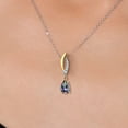 thumbnail image 3 of 925 Silver and 10K Yellow Gold Green Mystic Topaz and White Lab Grown Diamond Pendant Necklace for Women | 0.93 Cttw | Gemstone November Birthstone | Pear Shape 7X5MM | With 18 inch Chain, 3 of 6