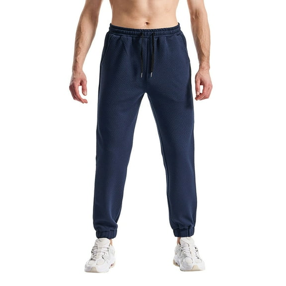 Casual Jogger Pants for Men with Elastic Waist, Durable Cotton Blend, Stylish Tapered Fit and Multiple Pockets Ideal for Gym, Lounging, Travel or Streetwear
