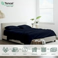 thumbnail image 2 of Tencel Sheets Queen-100% Eucalyptus Tencel Lyocell Sheets Sets-All-Season Eucalyptus Sheets-4 Piece Queen Size Tencel Sheets-Best Cooling-Supersoft-Moisture Wicking-Temperature Regulating-Navy Blue, 2 of 9