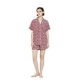thumbnail image 2 of Amaxer Women 100% Pajama Set Short Sleeve Silky Pjs Button Down Comfy Nightwear, 2 of 5