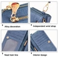 thumbnail image 3 of Cartera de cuero vegano para mujer, cartera larga plegable con bolsillo para monedas con cremallera, 3 of 6