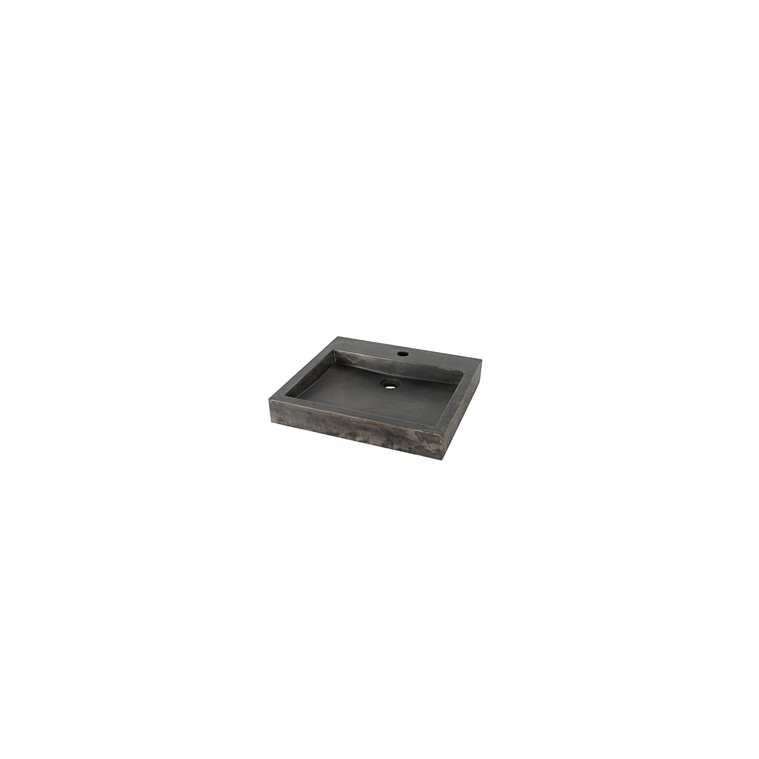 Rectangle Concrete Bathroom Sink - Vintage Brown Above Counter Basin, Single Faucet Hole, Durable Design