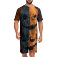 thumbnail image 2 of Leidass Mens Halloween Pajama Set Short Sleeve Sleepwear Lounge Set Crew Neck Tee and Shorts Casual Homewear Two Piece Outfit Beige L, 2 of 7