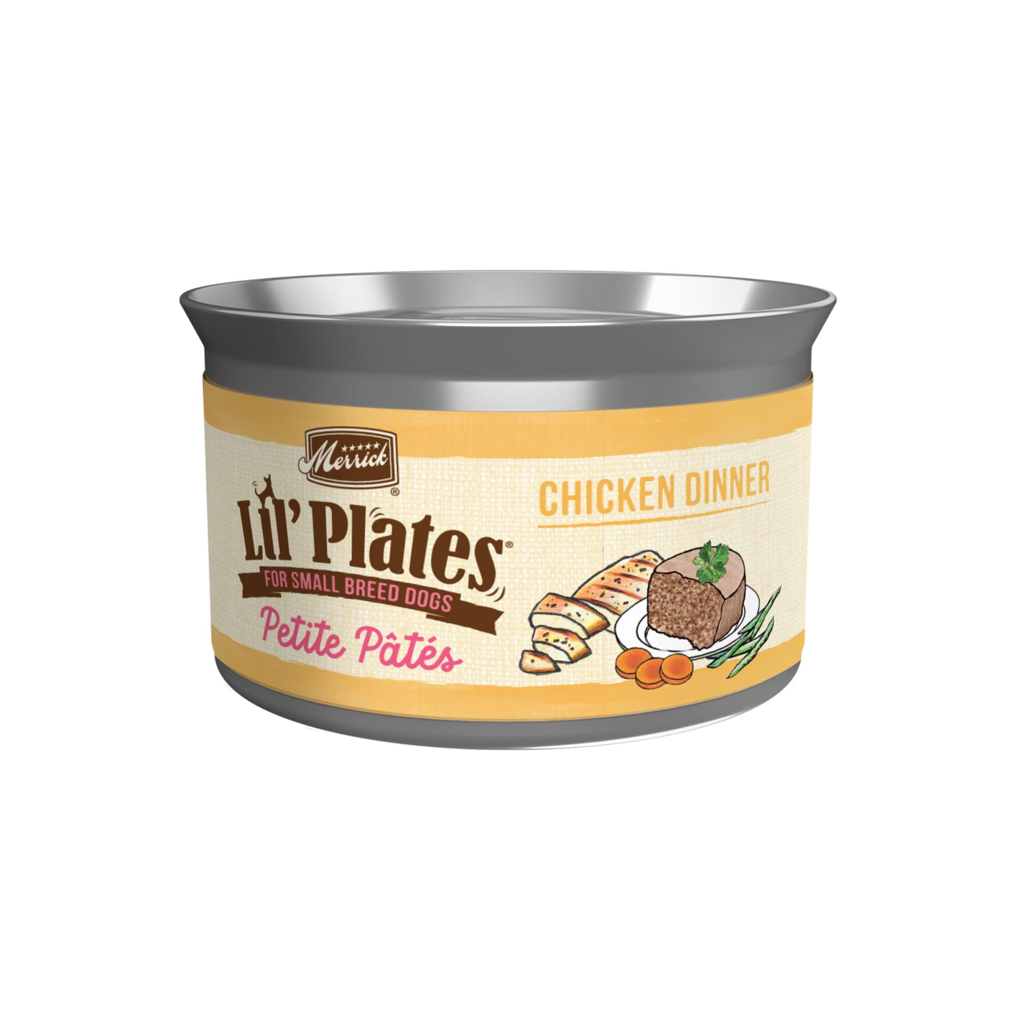 Merrick Lil' Plates Grain Free Chicken Dinner Petite Pates Adult Wet Food for Small Breed Dogs, 3 oz., Case of 24