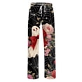 thumbnail image 6 of Zydvens Women Halloween Pajama Pants Wide Leg Lounge Wear with Pockets Soft Elastic Waist Drawstring PJ Bottoms Spooky Cute Ghost Black Cat Print Costume Cosplay Pants S-3XL, 6 of 7