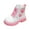 Pink, variant on Toddler Girls Combat Boots Waterproof Ankle Boots With Side Zippe Glitter(11,Pink)