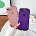 thumbnail image 4 of for iPhone 8 Plus Case,iPhone 7 Plus Case 5.5 inch Cute Clear Love Case Frame Wavy Edge Transparent Full Protective Soft TPU Shockproof Phone Cases Cover for Women Girls,Purple, 4 of 15