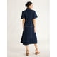 thumbnail image 4 of Vestido midi de algodón con botones en la parte delantera y mangas cortas para mujer, de ensamblaje gratuito, tallas XS a XXL, 4 of 5