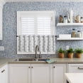 thumbnail image 6 of Black Grey Kitchen Curtain Set, Pastoral Botanical Branch Aesthetics Window Valance and Tiers 36" Length, Light Filtering Short Curtains Valance for Cafe Bathroom Bedroom 54"x18", 6 of 7