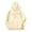 Beige, variant on QWERTY Women's Brushed Letters Loose Fit Hooded Long Sleeves Pullover Size M