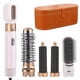 thumbnail image 1 of Secador de pelo eléctrico de peinado de peluquería de doble uso enrollado recto multifuncional, cinco en uno, barra automática de peinado de aire calienteBlanco y dorado, 1 of 5
