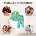 thumbnail image 7 of Picia World Map With Animals Landmarks Pattern Women’s Long-Sleeve Sleepwear Set - Soft 2-Piece Loungewear with Pockets, Comfy PJs for Relaxing Nights-XX-Large, 7 of 7