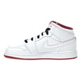 thumbnail image 4 of Air Jordan 1 Mid BG Big Kid's Shoes White/Gym Red/Black 554725-103, 4 of 6