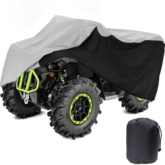 Coverify ATV Cover Weatherproof, 4-Wheeler Cover Fit Polaris Yamaha Can-Am Suzuki Honda, XXL 87" X 38" X 47", Black & Silver