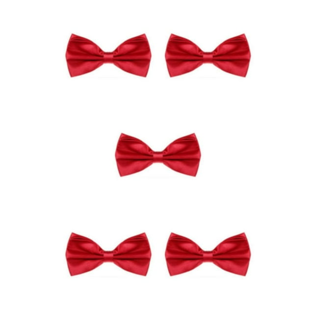 ZheElen Nœud Papillon de Mariage Rouge Fixation Stable avec Nœud Papillon Résistant aux Rayures et à l'Usure pour Hommes 5ensemble