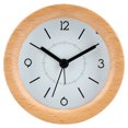 thumbnail image 1 of Reloj despertador de madera silencioso, reloj de mesa redondo, estilo nórdico Simple (batería no incluida), 1 of 8