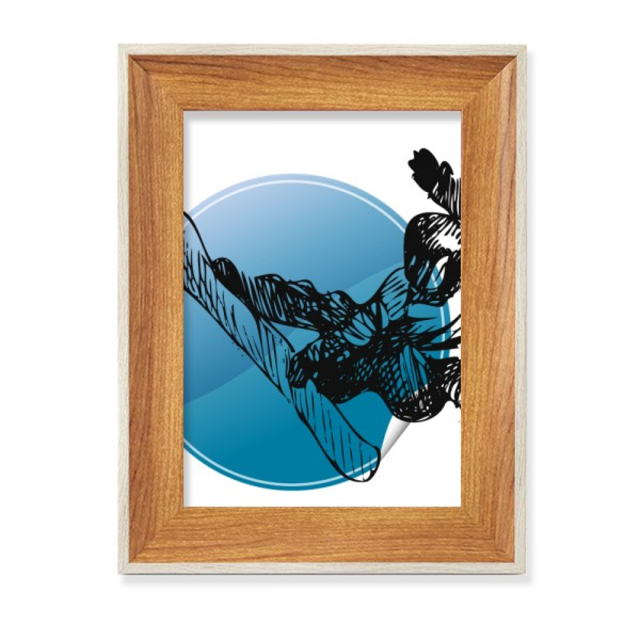 Hiver Sport Ski Illustration Modèle Bureau Cadre Photo en Bois Affichage Image Art Peinture Multiples Ensembles