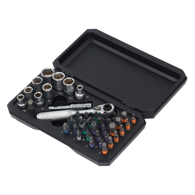 Socket and Ratchet Wrench Set, Screwdriver Socket Ratchet Wrench Kit 72 Teeth Heat Treated Design 5 Rotation Angle for Outdoor