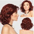 thumbnail image 2 of Peluca para Mujer con Tinte Vino Tinto Flor de Pera Rizado Corto Cubre Peluca de Pelo Rizado Adecuado para Pelucas de Mujer, 2 of 6