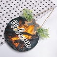 thumbnail image 4 of Coolnut Burning Fire Front Door Round, Hanging Welcome Sign, Front Door for Home, Farmhouse, Porch, Wall Hanging, Outdoor Home Decor, 4 of 7