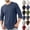 Navy, variant on SBYOJLPB Men's Top 3/4 Sleeve Solid Color Round Neck Casual T-Shirt Tops
