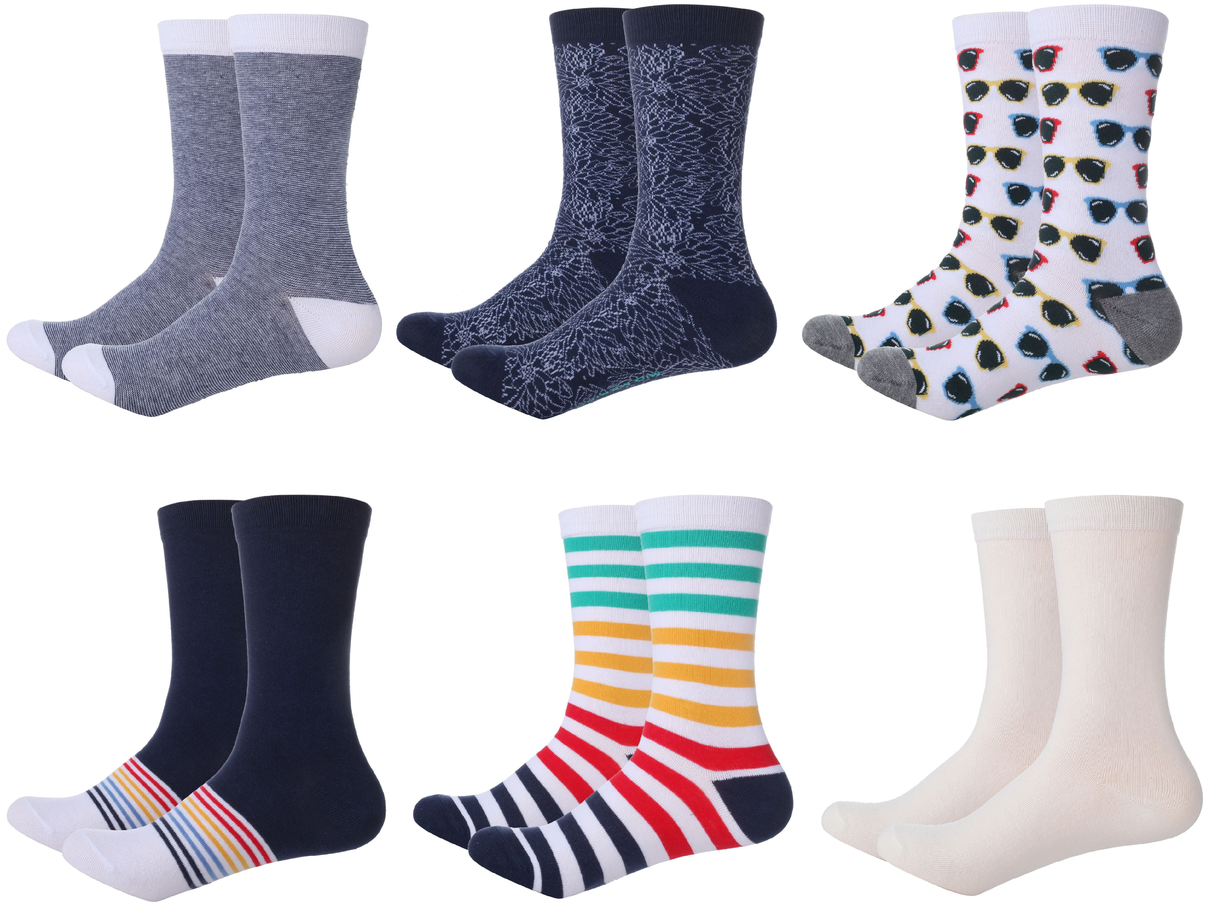 NEW GIRLS LADIES COTTON HEEL AND TOE SOCKS FUN COLOURFUL DESIGN PACK OF 5 SIZE