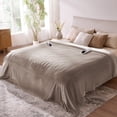 thumbnail image 2 of Ocuuziisu Electric Blanket 90" x 100" King Size Heated Blanket, Flannel and Sherpa, 10 Hour Auto-off, 9 Heat Settings, Fast Heating, Machine Washable, Camel, 2 of 9