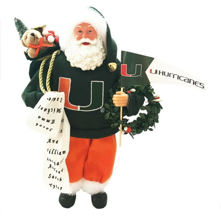 Miami Hurricanes 12" Proud Santa