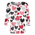 thumbnail image 4 of Tbopshirt Valentine's Day T-Shirts for Women 3/4 Sleeve,Casual Crewneck Loose Love Heart Graphic Tees Summer Plus Size Tops,S-XXXXXL, 4 of 5