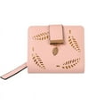 thumbnail image 5 of Cartera de mujer con diseño de hojas cortas y pliegues, monedero de moda coreana con agujeros para mujer, tarjetero, 5 of 5