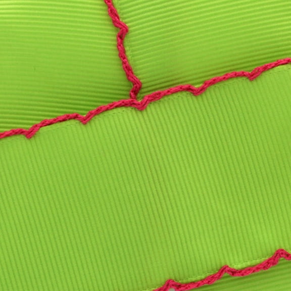 3/8" Apple Green/Shocking Pink Moonstitch Grosgrain Ribbon 3 Yard