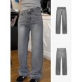 thumbnail image 2 of Vaqueros Wanduyini de pierna recta para mujer, corte holgado, casual, 2 of 7