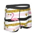 thumbnail image 3 of Fotbe Gold Glittering Hearts and Flamingos Men’s Total Support Pouch Boxer Briefs, X-Temp Cooling, Moisture-Wicking Underwear, Regular, Long-leg and Trunk-Medium, 3 of 9