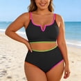 thumbnail image 1 of Plus Size Swimwear Two Piece Ruffled Strapless Bikini For High Waisted Bathing Swim Suit Cover Ups Women plus Size Women plus Size Swimsuit Cover Swim Dress Swimsuit Cover up plus Size 4x plus Size, 1 of 5