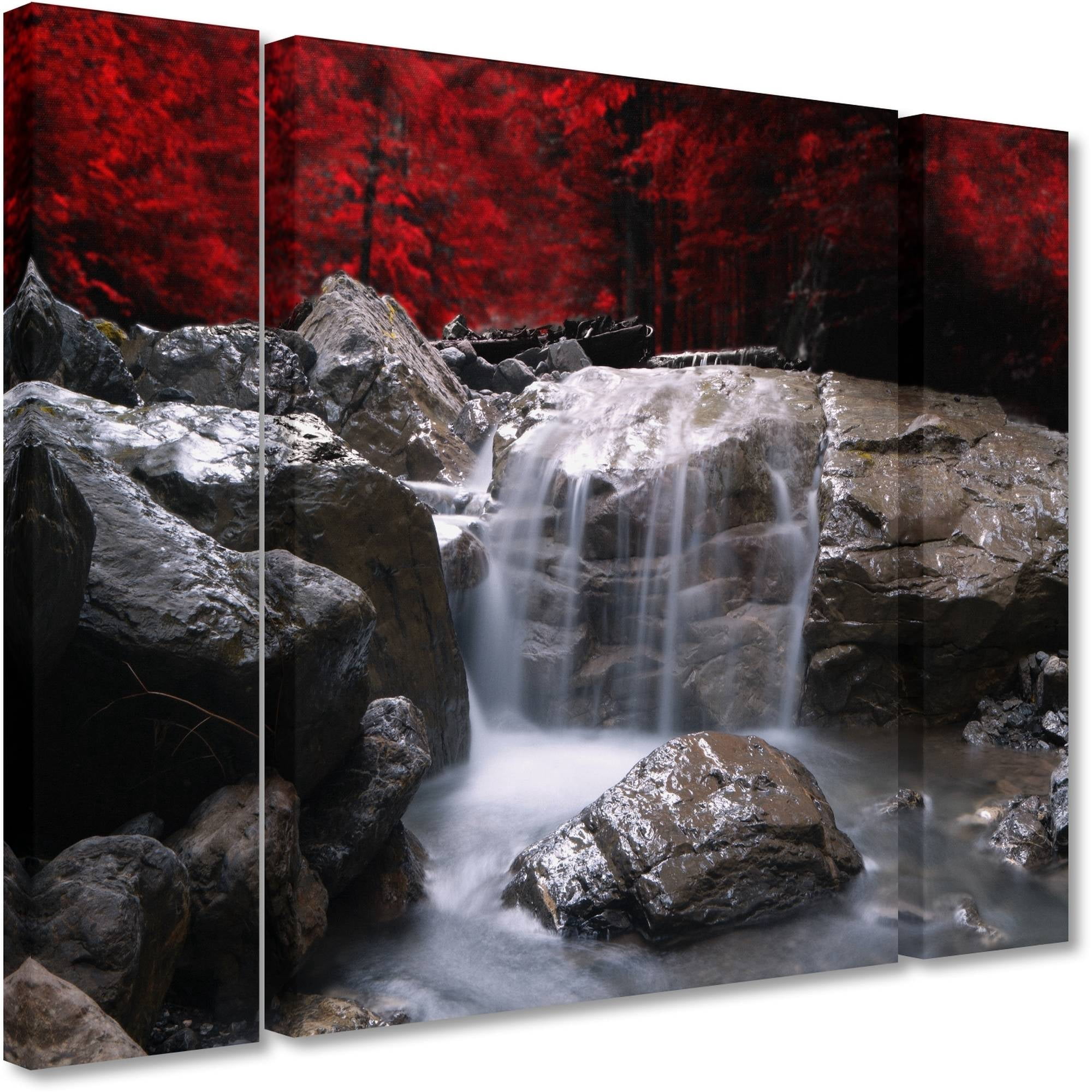 Trademark Fine Art "Red Vison" Canvas Art by Philippe Sainte-Laudy Three Panel Set
