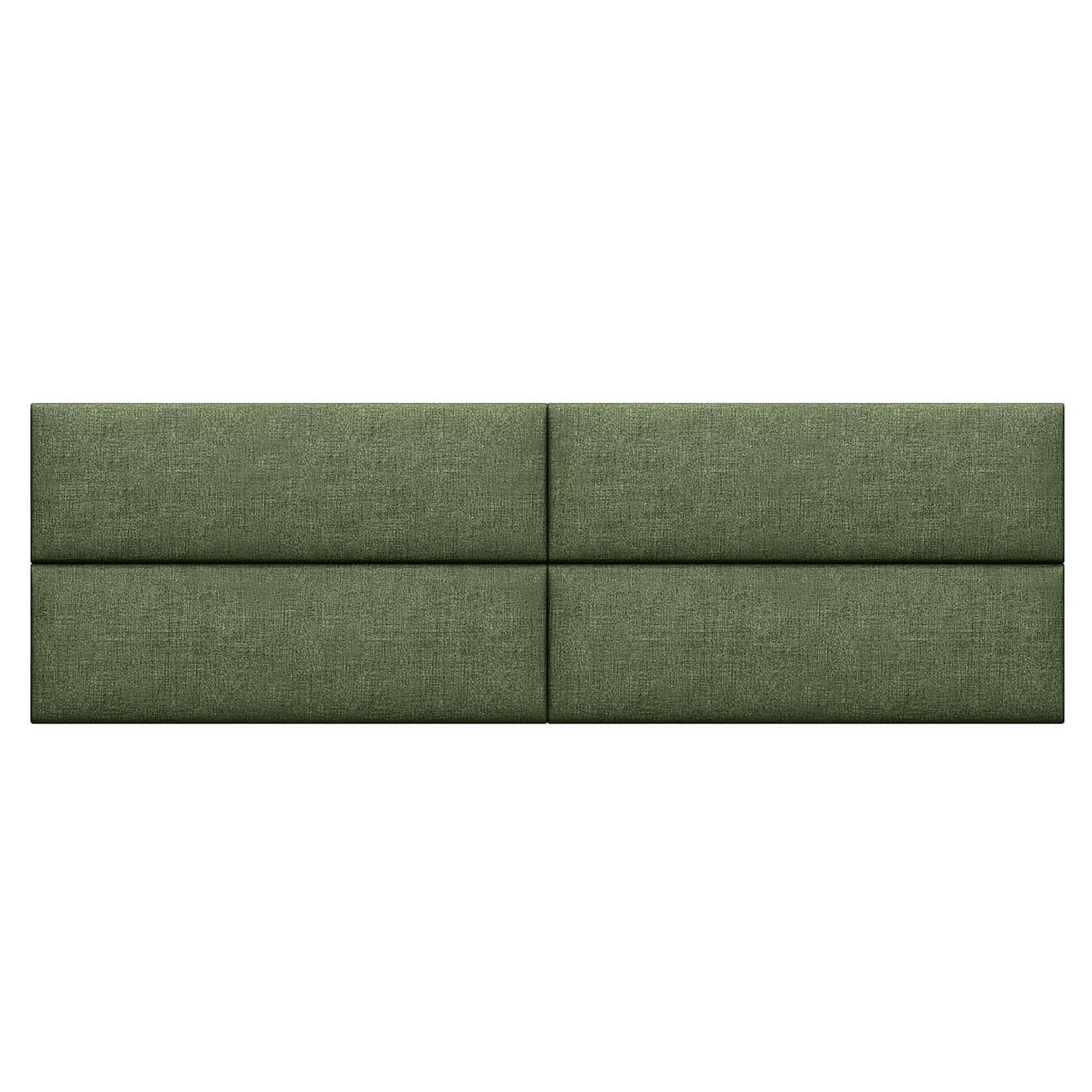 Jaxx Panelist Modern Padded Headboard – Set of 4 Wall Mounted Panels - King, Cypress Green Microvelvet