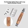 thumbnail image 4 of Amdohai 1PC Double Edge Safety Razor with Long Natural Wooden Handle Shaving Razor Alloy Scalloped Bar Double Edge Safety Razor Shaving Open Comb Head for Men Barber Male Home Use Shaving Tools, 4 of 5