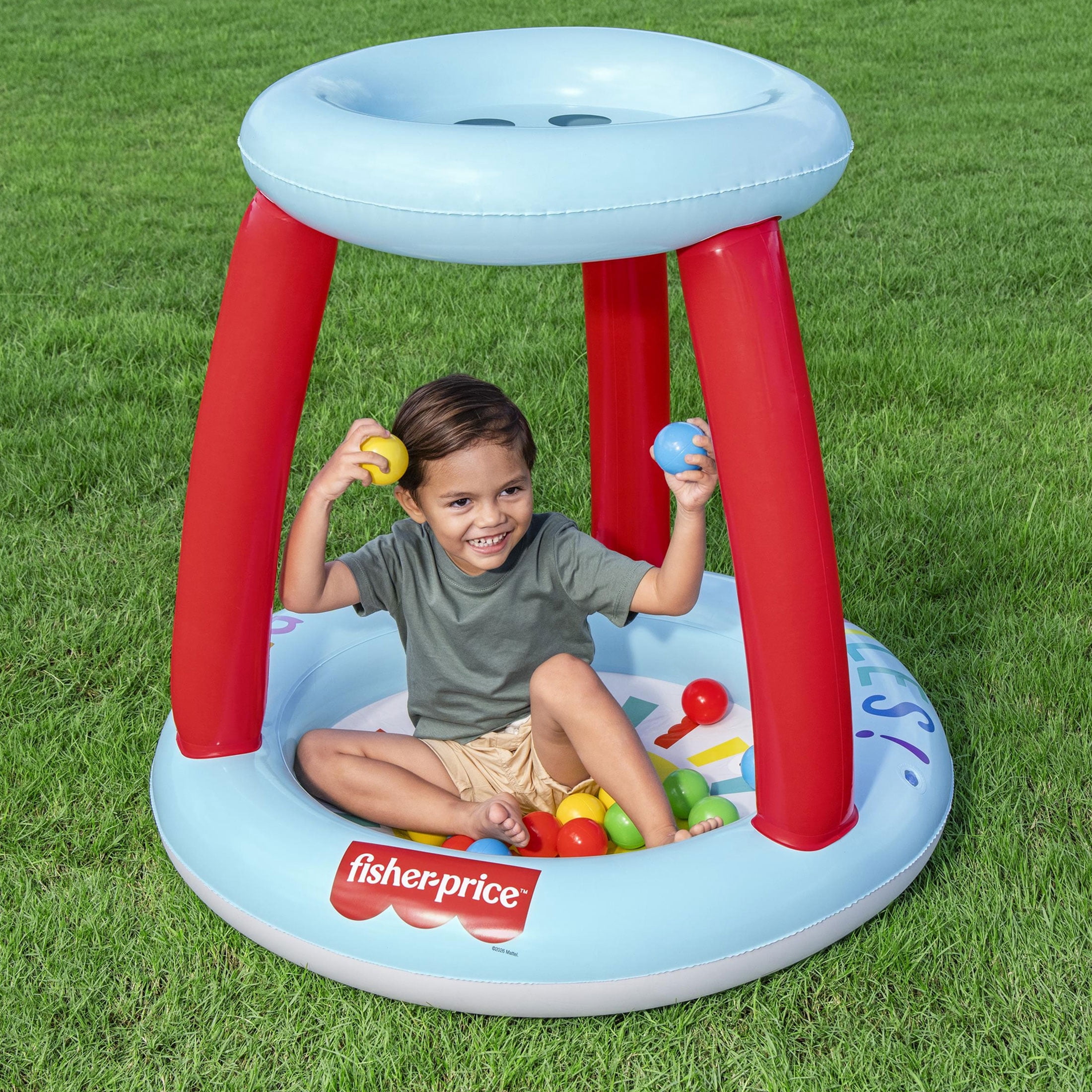 Fisher-Price Lil Sunshine Inflatable Indoor and Outdoor Ball Pit with 15 Play Balls