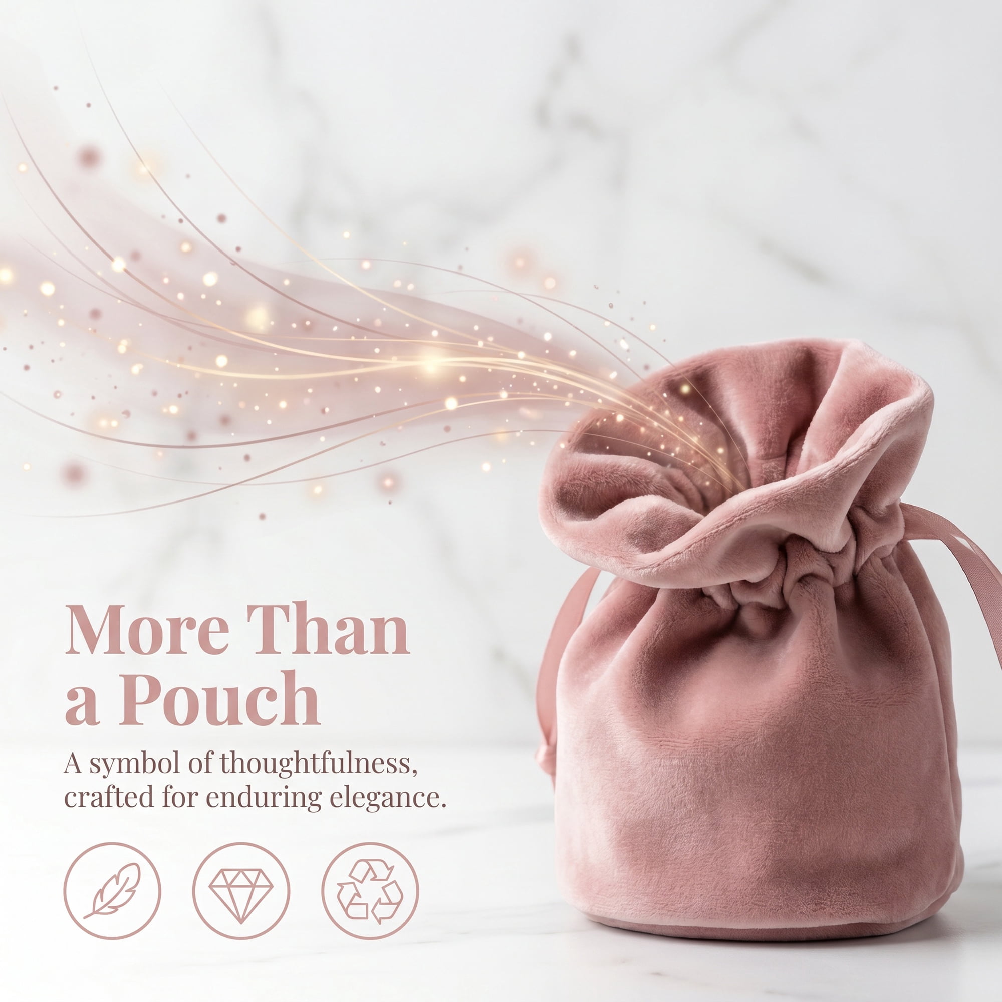 Unique Bargains 6Pcs Velvet Gift Drawstring Bags Set Pink 5.9" x 5.1"